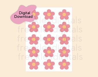 Printable Greeting Card - Pink Flowers - Digital Card