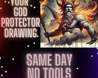 We Draw Your Protector Goddess, Psychic Reading, Same Day Delivery, Digital Art, No Tool Fortune, Drawing, Digital work