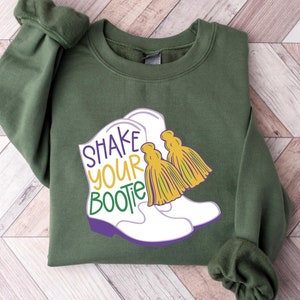 Shake Your Bootie Sweatshirt, Mardi Gras Boots Shirt, Mardi Gras Sweatshirt, Funny Mardi Gras Shirt, Louisiana Mardi Gras, Mardi Gras Beads