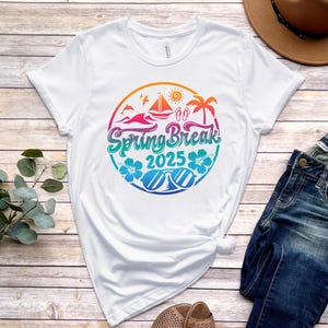 Camiseta de vacaciones de primavera 2025, camiseta Beach Vibes 2025, camisetas de playa, camiseta familiar a juego, regalo de vacaciones, regalo para amigos, camiseta de vacaciones de primavera 2025