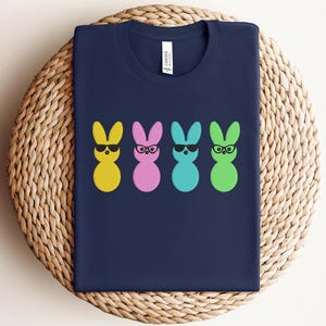 Embroidered Peeps Shirt, Embroidered Easter Shirt, Easter Day Shirt, Easter Bunny Shirt, Cute Easter Shirt,Colorful Bunny Shirt,Funny Easter