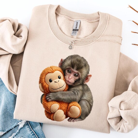 Punch Baby Monkey Shirt, Emotional Plush Toy Monkey Tee, Lonely Monkey Sweatshirt, Viral Sad Monkey Shirt, Punch Monkey Hoodie