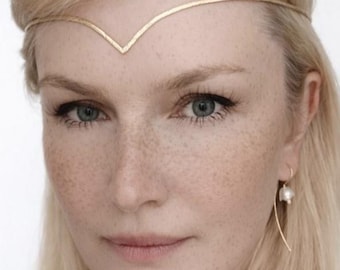 Elven Circlet Crown – Minimalist Hair Circlet – Renaissance Elf Headpiece – Steel Brass Copper