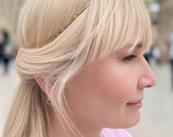 Griechische Krone mit umgekehrtem Kopfschmuck – Haarreif für den Rücken, minimalistisches Haarband aus Messing, Stahl und Kupfer, Haarschmuck im Stil einer griechischen Göttin