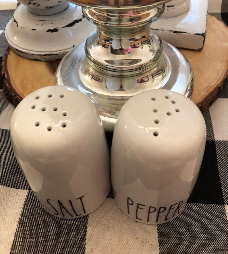 Large Salt and pepper shakers Rae Dunn inspired vintage Etsy