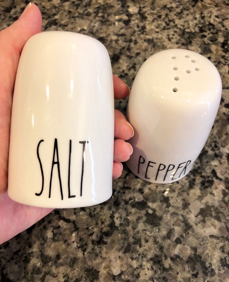 Large Salt and pepper shakers Rae Dunn inspired vintage Etsy