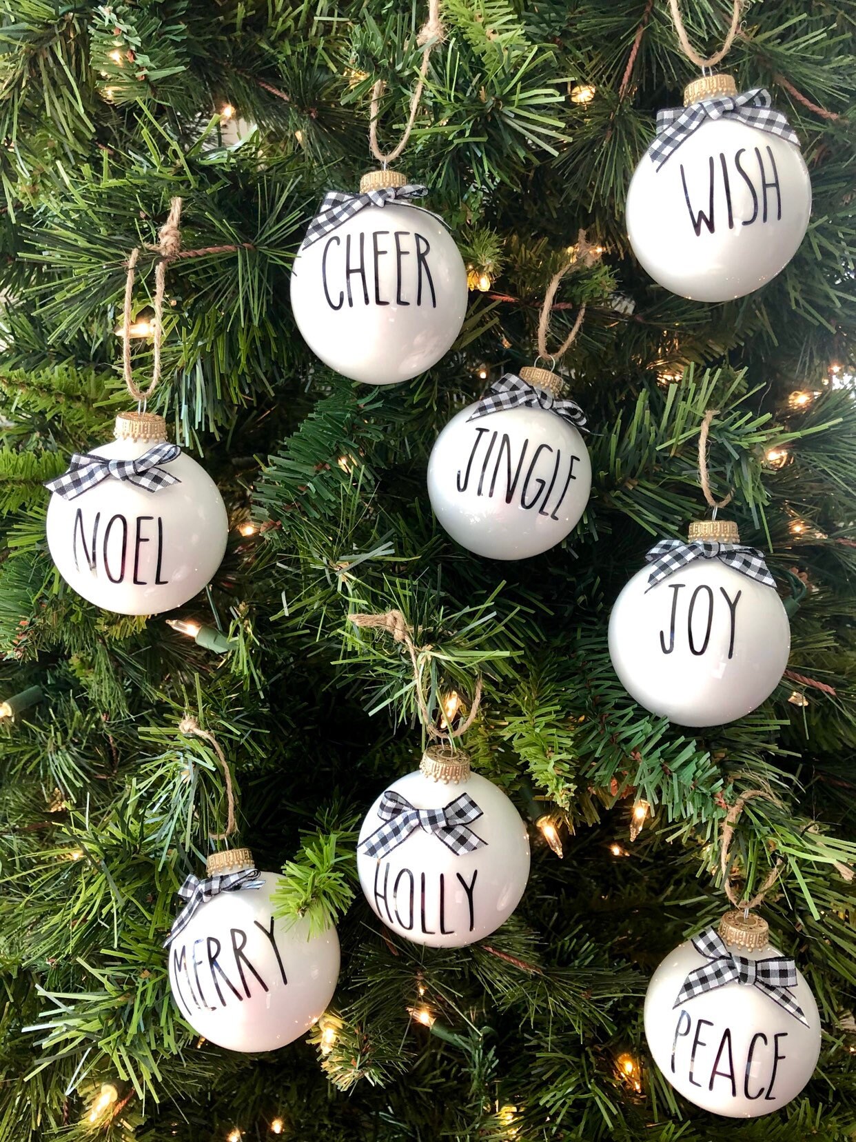 8 Rae Dunn Inspired Christmas Ornaments Rae Dunn Ornaments Etsy