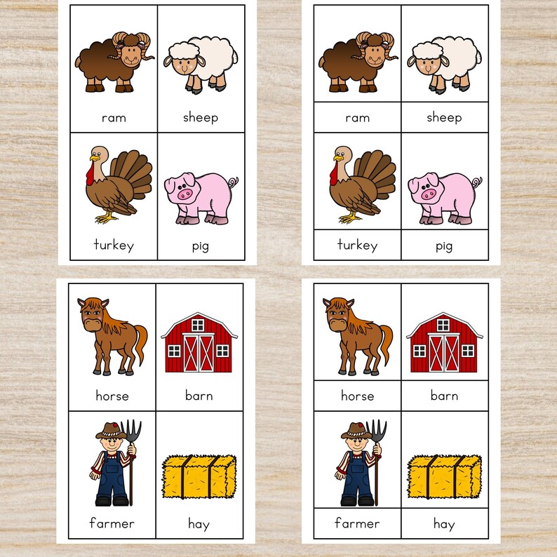 Farm Flashcards: Montessori Learning, Vocabulary Resource (PDF Download ...