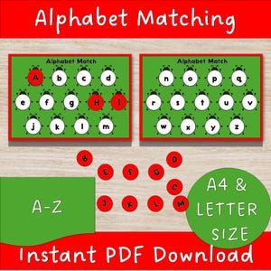 Ladybug Alphabet Matching Game: Montessori Learning Resource (PDF Download)