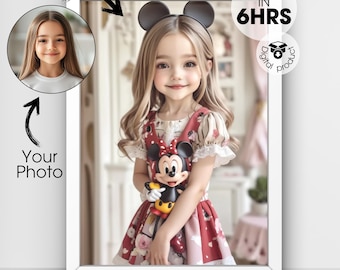 Retrato personalizado de Mickey Mouse: Regalo de cumpleaños personalizado (descarga digital)