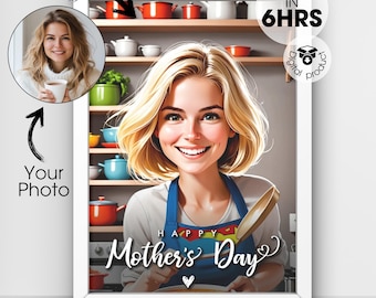 Personalized Mother's Day Photo Portrait: Custom Super Mom Gift (Digital Download)