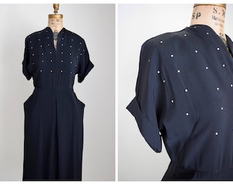 Petit Diamant dress | Vintage 1940s Dress |  40s Cocktail Dress