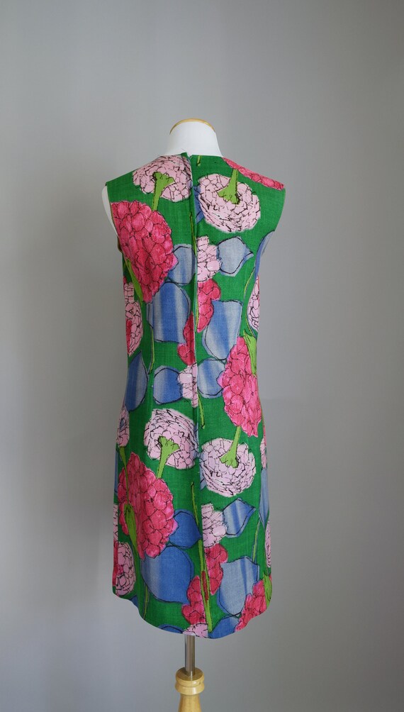 les fleurs linen dress | vintage 60s shift - image 6