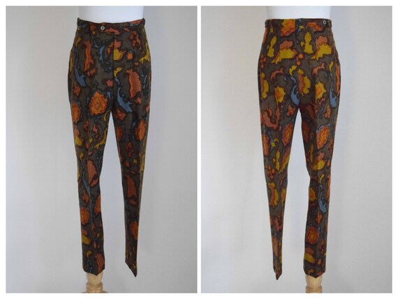 1950s autumnal cigarette pants | Vintage 50s prin