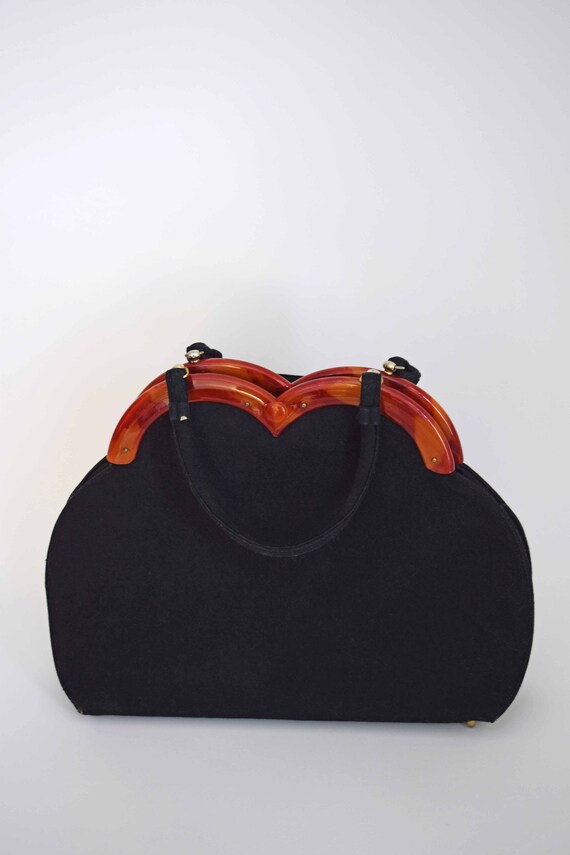 1940s Bobbie Jerome LARGE wool handbag