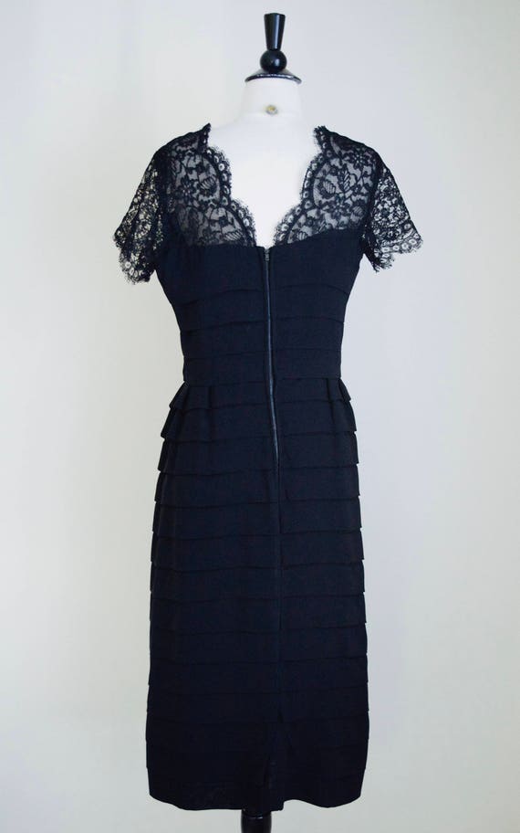 Vintage 1950's black lace illusion dress | 50s ev… - image 5