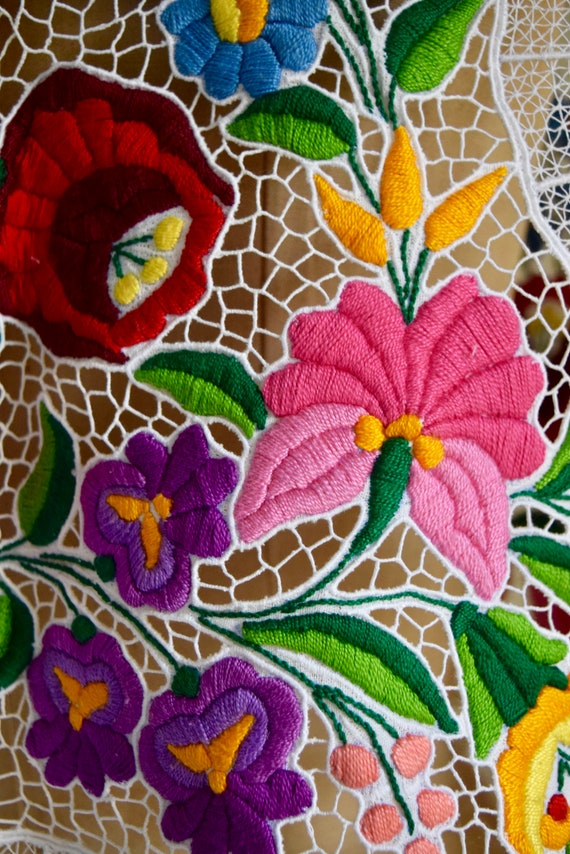 traditional hungarian hand embroidered folk peasa… - image 8