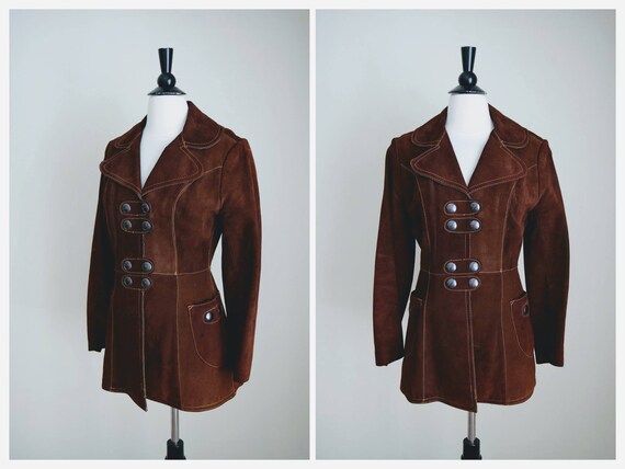 Vintage 70s Suede Jacket - Mod 1960s Suede Coat