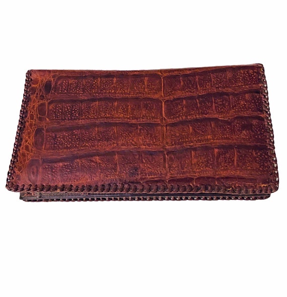 Vintage 1950s Genuine Alligator clutch - image 4