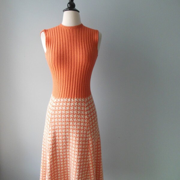 My orange crush // cotton knit 60s dress