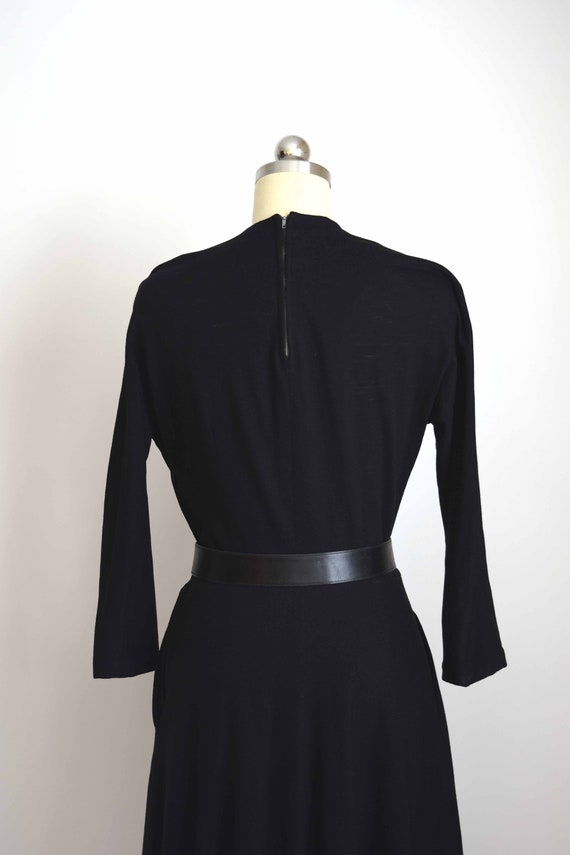 purely simple 1940s black wool knit dress  | small - image 7