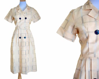 A Daytimer Dress | vintage 1940s dress | plaid 40s dress