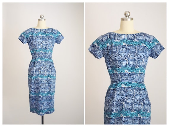 1950s batik tiki dress "AnR Jr"