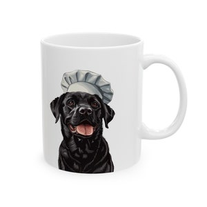 Black Lab Coffee Mug, Kitchen Chef Ceramic Pet Portrait Dog Breed Mug, Labrador Pet Mug, Dog Breed Gifts, Gift For Coffee Lover, Coffee Cup