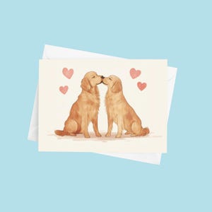 Golden Retriever Valentinstag Karte, romantisches Geschenk für Sie, Paar Geschenk, Jahrestagsgeschenk, ich liebe dich Karte, süße Karten für Liebesgeschenk, Hund