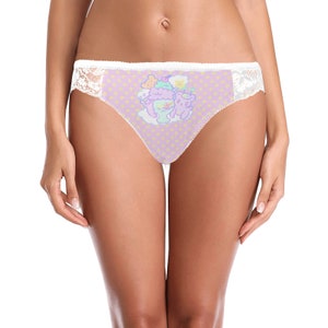 Teddy Bear Pattern Mid Waist Hipster Cute Panties for Women, Xs-xl