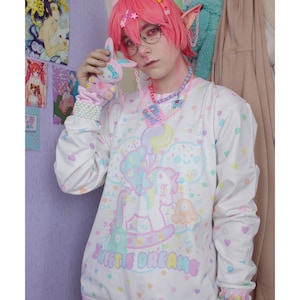 Sweetie Dreams Schaukelpferd Pullover, Kawaii Pullover, Pastell Pullover, kawaii Ware, süßer Pullover, süßer kawaii Pullover, Pastell Kleidung