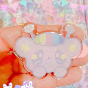 Emotion Bear Glitter Hairclip. Fairykei hairclips, dreamy hairclips, kawaii hairclips, star hairclips, cute hairclips, decora hairclips