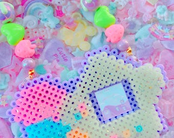 Naszyjnik z pikselami Glow in the Dark Star Game, naszyjnik pastelowy, naszyjnik kawaii, naszyjnik z ciastem, słodki naszyjnik,