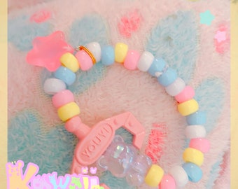 Cute Decora Crane Machine bracelet, yami kawaii, cute bracelet, fairykei bracelets, pastel beads, bracelets cute, kawaii bracelets