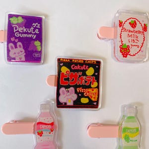 KG Snacks hairclips,  hairclips, kawaii hairclips,  hairclips, cute hairclips, decora hairclips, IN STOCK!!