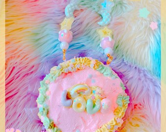 Dreamy Love Cake  Necklace, pastel necklace, kawaii necklace, pastry necklace, cute necklace, kawaii accessories