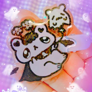 Emotion Bear Vampire Glitter Hairclip. Fairykei hairclips, dreamy hairclips, kawaii hairclips, hairclips, cute hairclips, decora hairclips