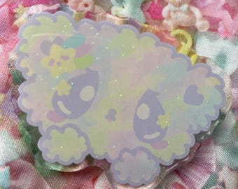 Dreamy Rainbow Bear Glitter Acrylic Pin, Acrylic Pin, Kawaii Pin, kawaii acrylic pin, plastic epoxy pin, cute pin, kawaii brooch