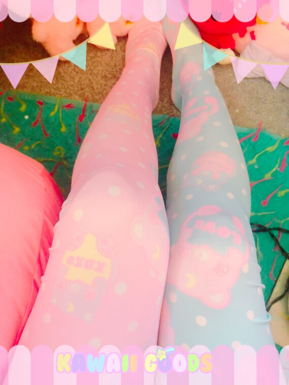 Conversation Heart Animal Yume Kawaii Tights and Leggings made to