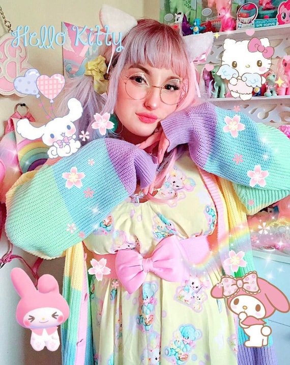 Vintage Animals Ver.2 Chiffon Yume Kawaii Dress, Pastel Clothing