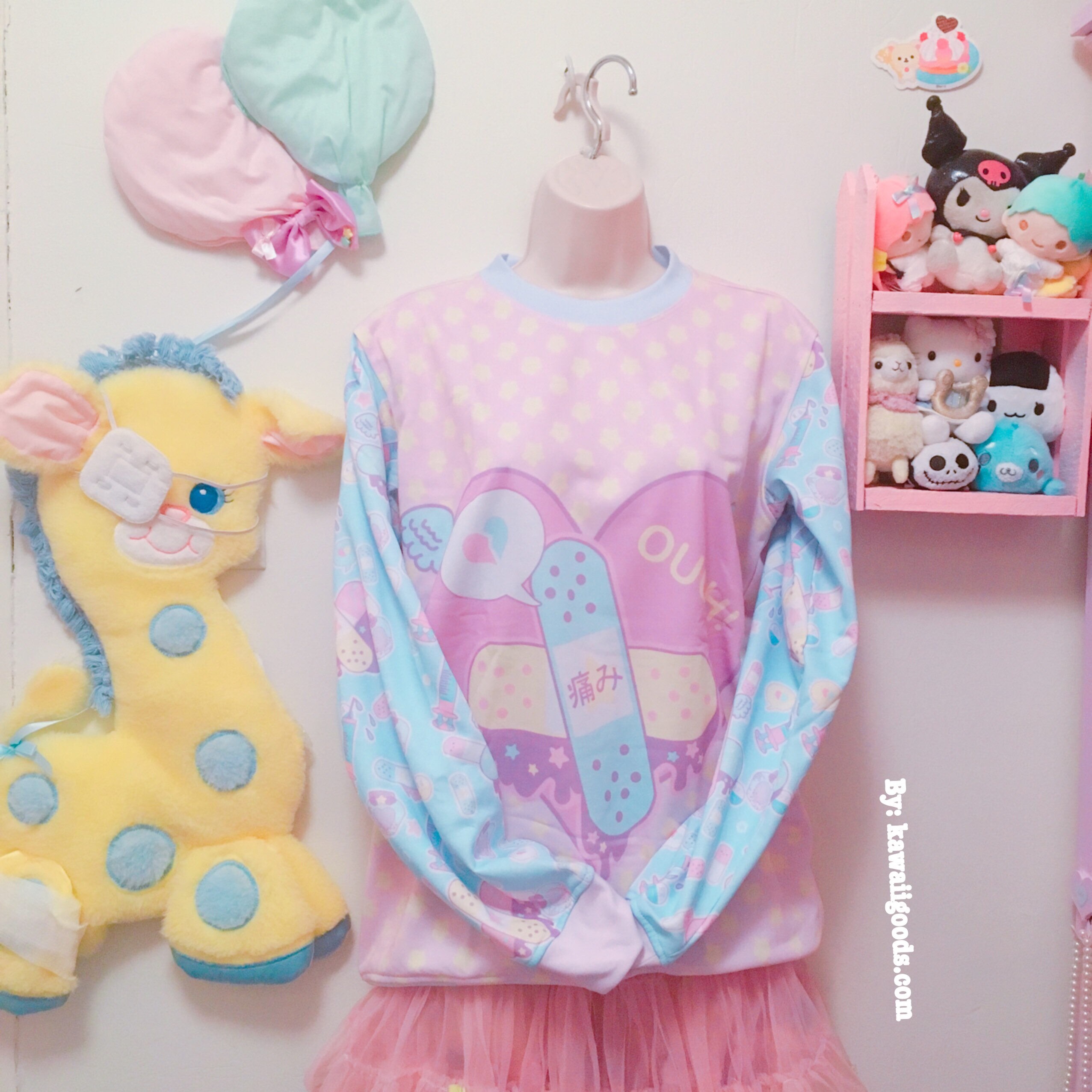 OUCH Bandage Heart Sweater Kawaii Sweater Yami Kawaii | Etsy