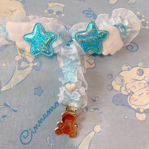Starry Angel Wings Ruffle Lace Garter Belt , Pastel Goth Garter, Yami Kawai Garter  Belts, Kawaii Garter, Cute Garter - Etsy