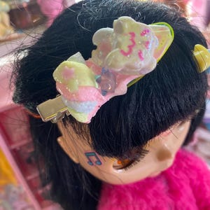 Dreamy Bear Pastry  Hairclip. Fairykei hairclips, dreamy hairclips, kawaii hairclips, star hairclips, cute hairclips