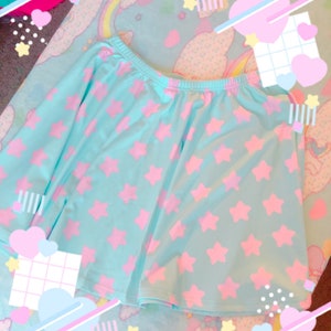 Starry Pastel Yume Kawaii Suspender Skirt, Pastel Skirt, Fairy Kei Skirt, Kawaii Skirt, Cute Skirt