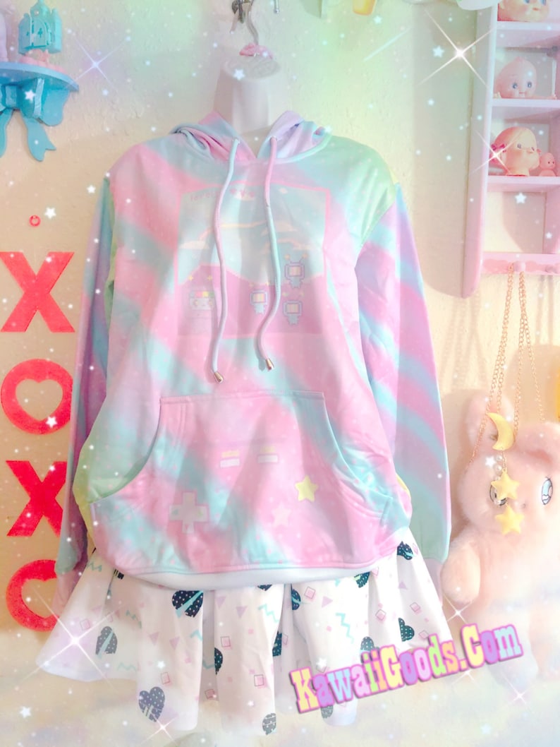 Kikko TV Pastel Video Game Yume Kawaii Sweater, Kawaii Sweater, Pastel Sweater image 1