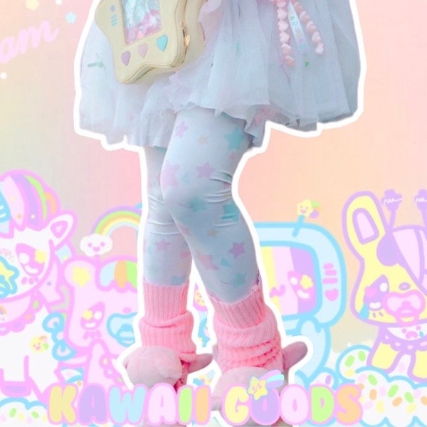 Starry Dreamy Strumpfhosen, Fairy Kei Strumpfhosen, Fairykei Strumpfhosen, süße Strumpfhosen, kawaii Strumpfhosen, Pastell Kleidung, fairykei Kleidung, niedliche Kleidung