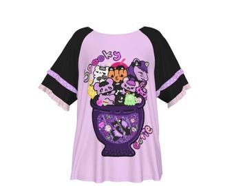 Spooky Cutie-top, pastel goth-top, griezelig leuke modetop, kawaii-top, schattige top, griezelige top