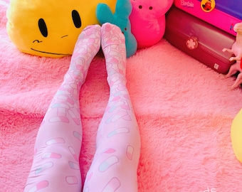 Happy Pills Aini x Kawaii Goods Collab Tights, Yami Kawaii Tights (pastel version)