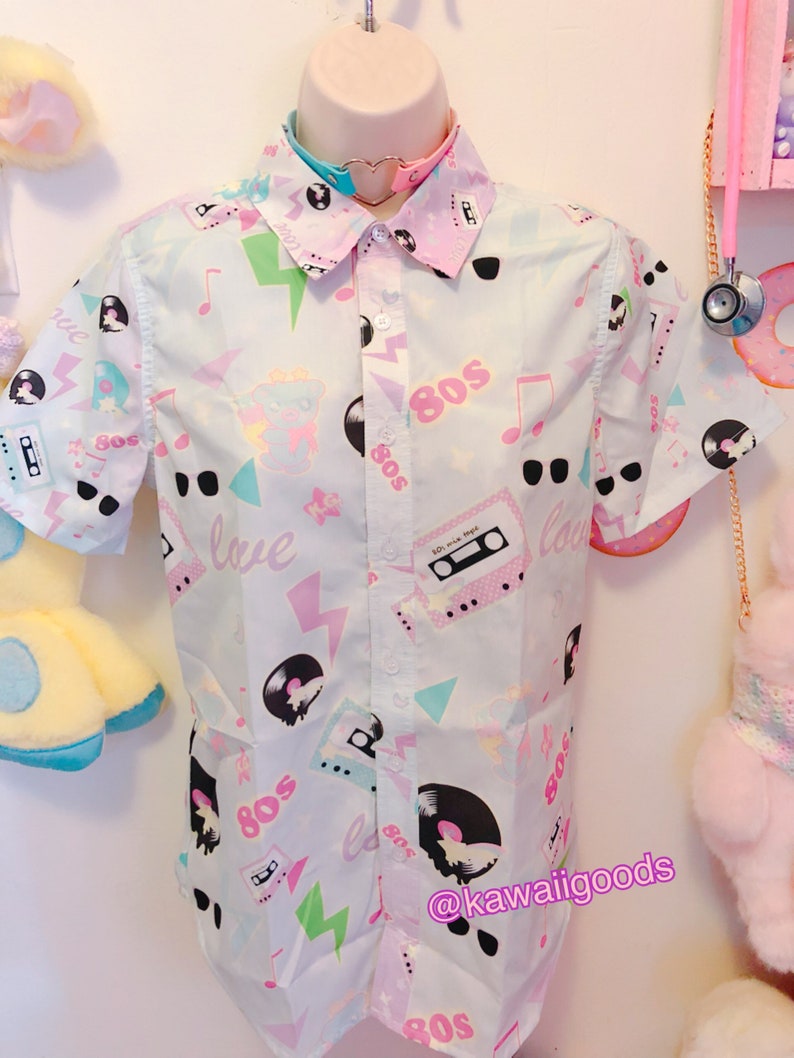 Retro Love Cassette 80s  Short Sleeve Blouse Fairykei Blouse image 0