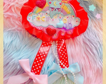 Anti-Valentine Trixie FU  2-way clip , kawaii clip, fairykei clip, cute clip, pastel clip